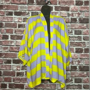 Yellow & gray striped kimono